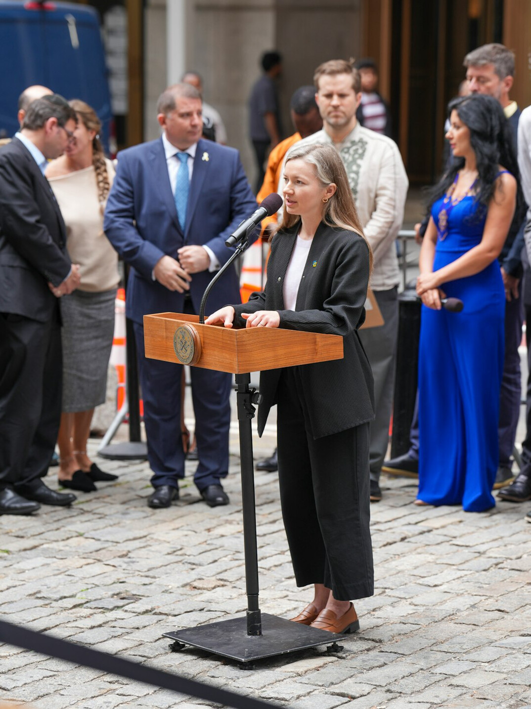 politician at podium